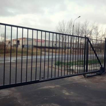 Откатные ворота промышленные металлические 4000x2400